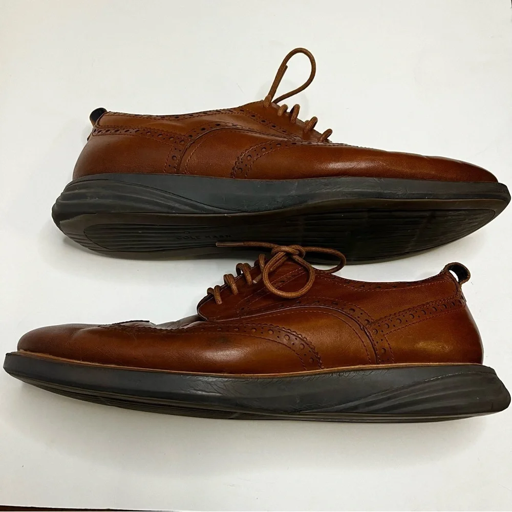Cole Haan Zero Grand Brown Wingtip Oxford Men's Lace Up Shoes Men's Size 12